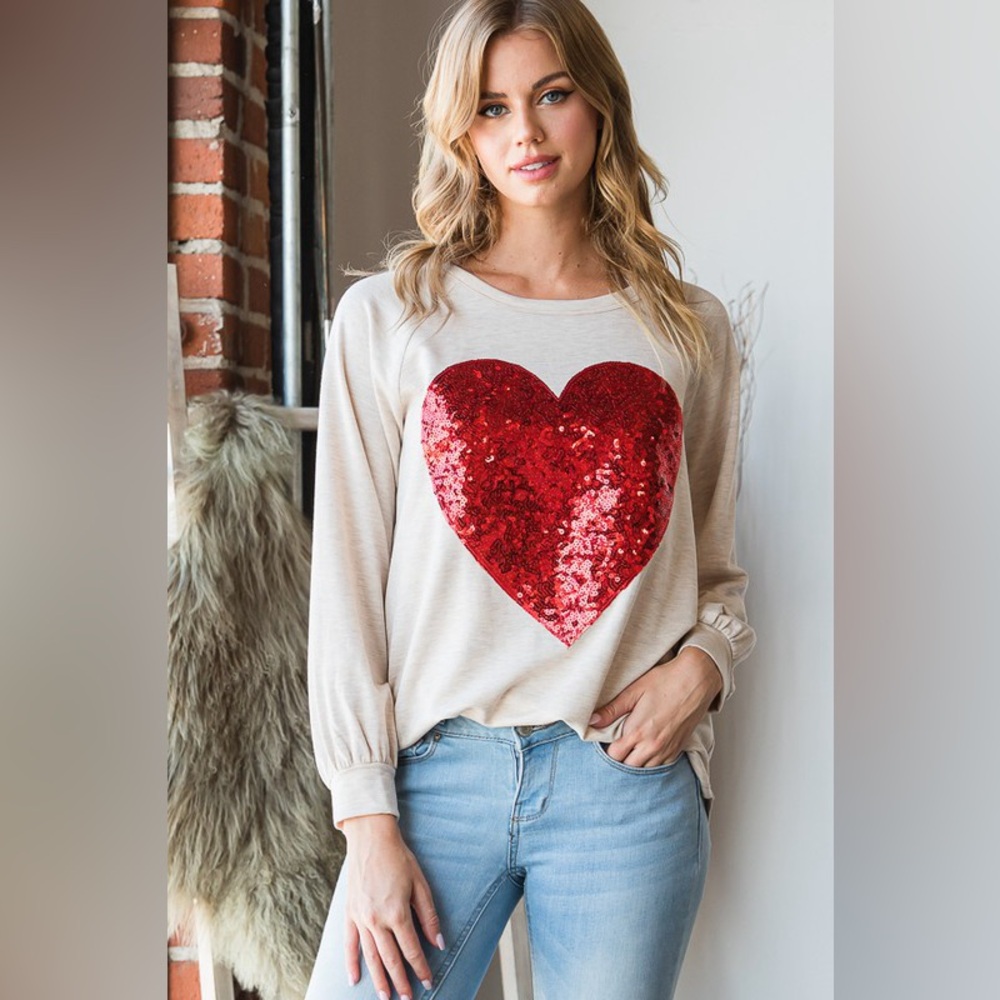 Sequin Heart Top - image 3